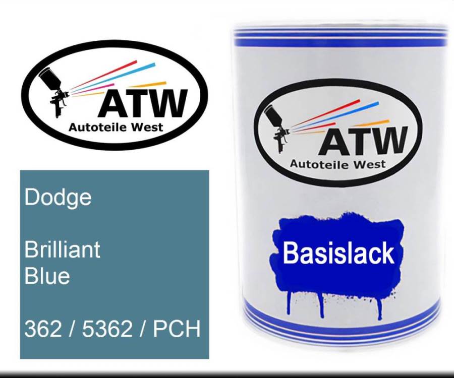 Dodge, Brilliant Blue, 362 / 5362 / PCH: 500ml Lackdose, von ATW Autoteile West.
